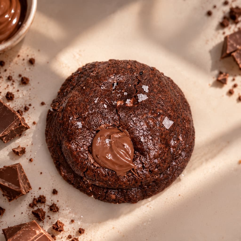 Chunks Nutella-cookie med flytende kjerne og havsalt